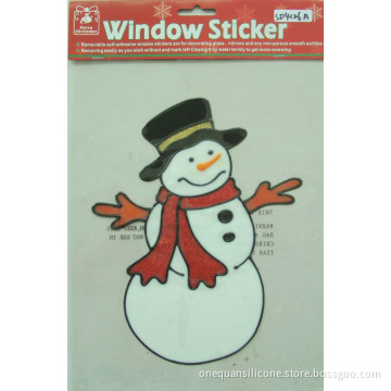 snowman christmas fridge magnet, christmas gel window decoration